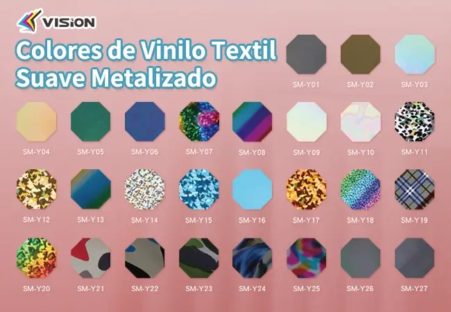 Colores de Vinilo Textil Suave Metalizado