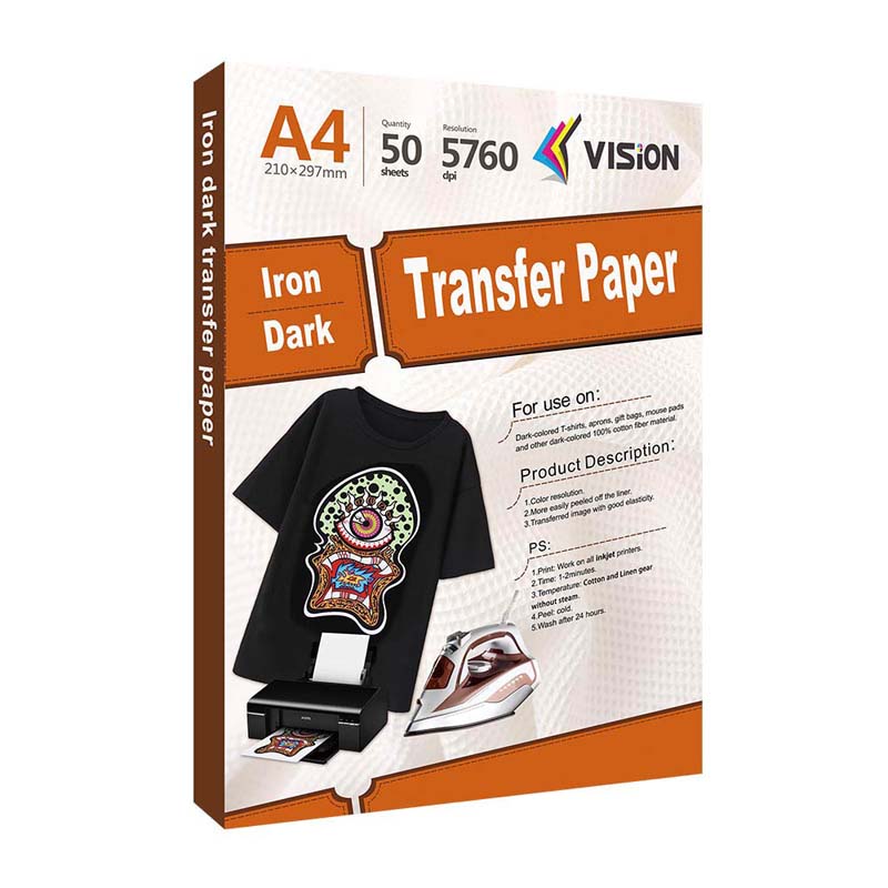 Papel de transferencia de calor para tela oscura, papel de transferencia de  inyección de tinta para camisetas, paquete de cliente de 10 hojas, por