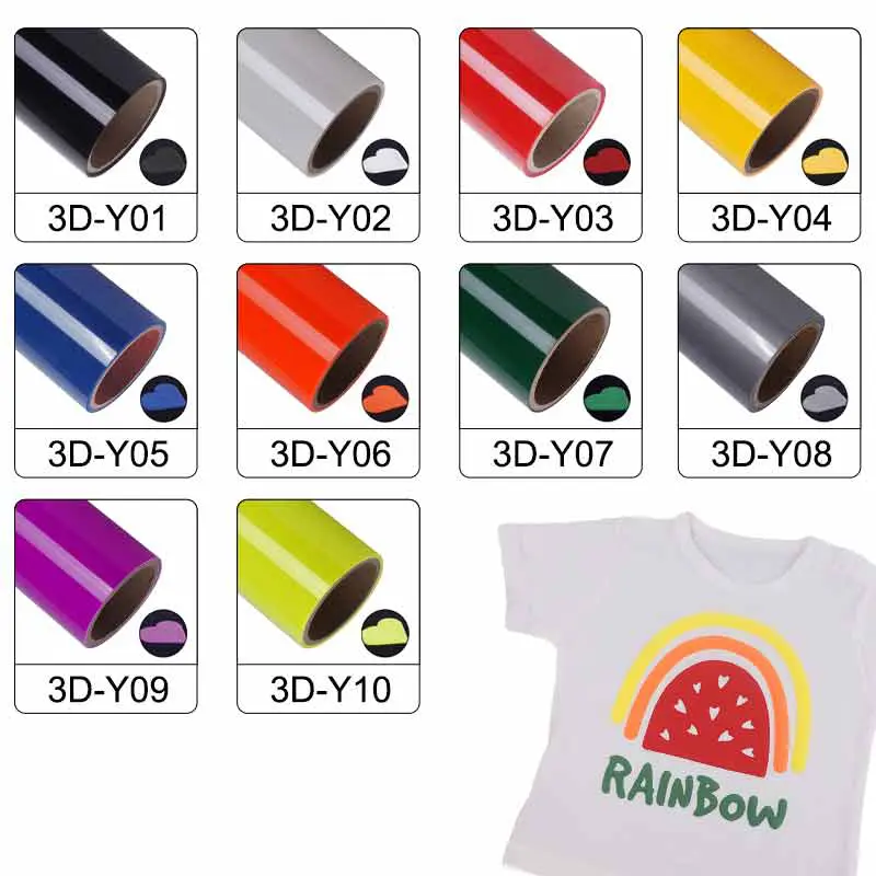 Carta de colores de Vinilo textil 3D Puff hinchable