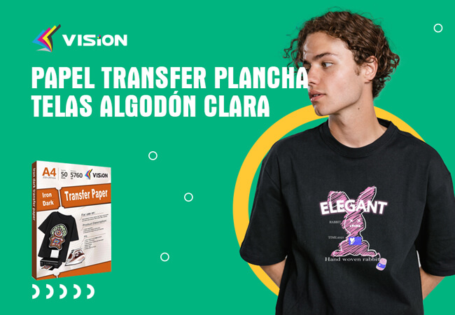 Papel Transfer Plancha Telas Algodón Clara