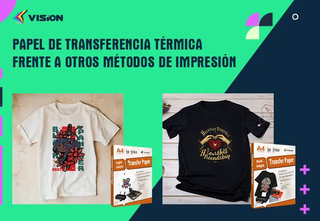 Papel de transferencia térmica frente a otros métodos de impresión