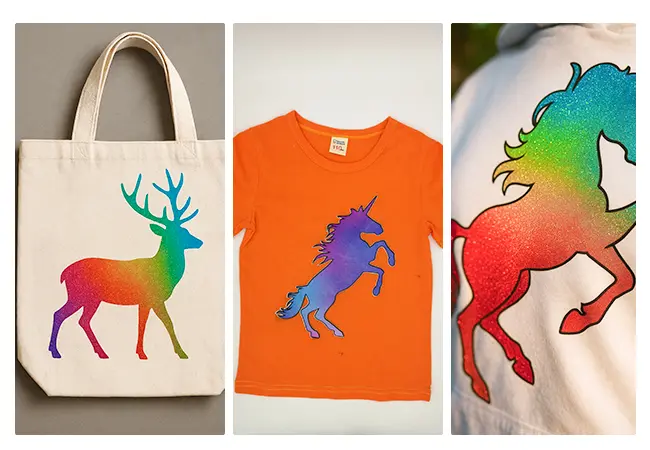 Papel de transferencia con purpurina para diseño de ropa